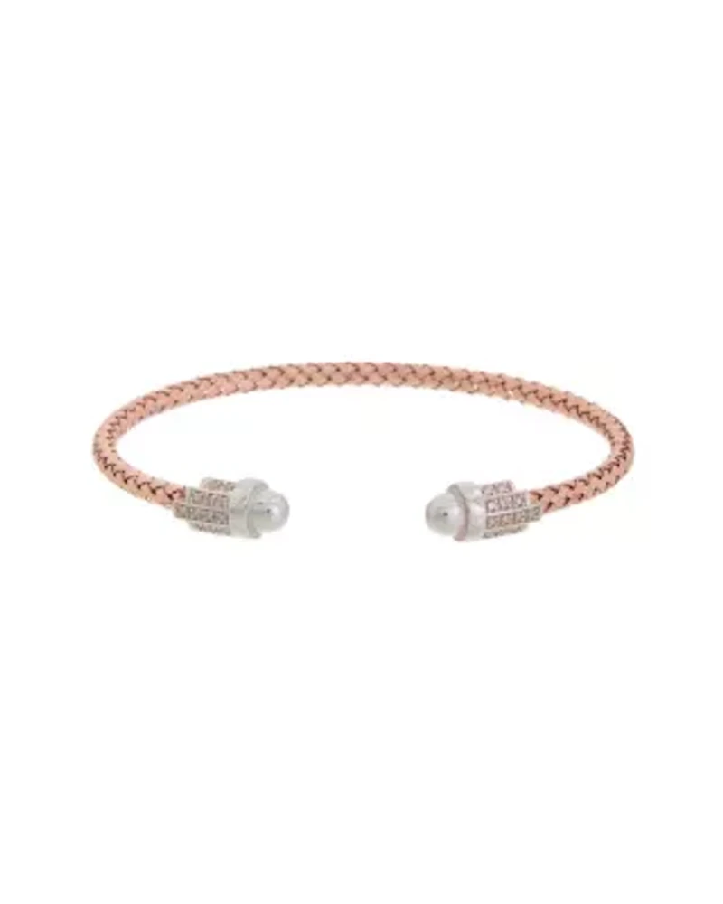 Meshmerise Sterling Silver with 18KT Vermeil Diamond Bangle