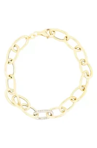 Meshmerise Sterling Silver with 18KT Vermeil Diamond Bracelet