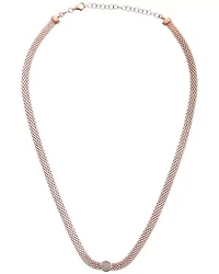 Meshmerise Sterling Silver with 18KT Vermeil Diamond Necklace