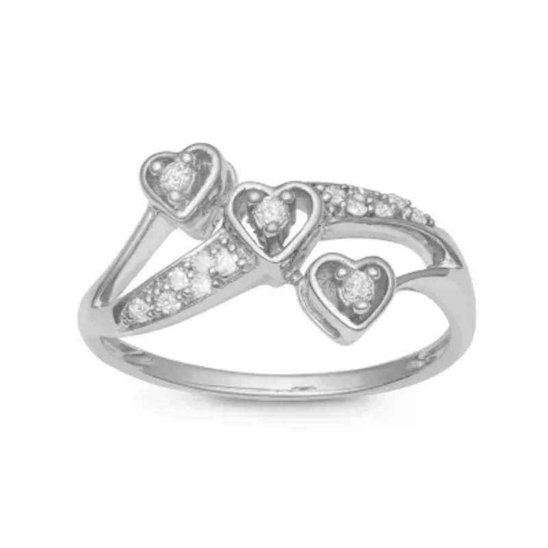 1/6 CTTW Heart Ring Sterling Silver