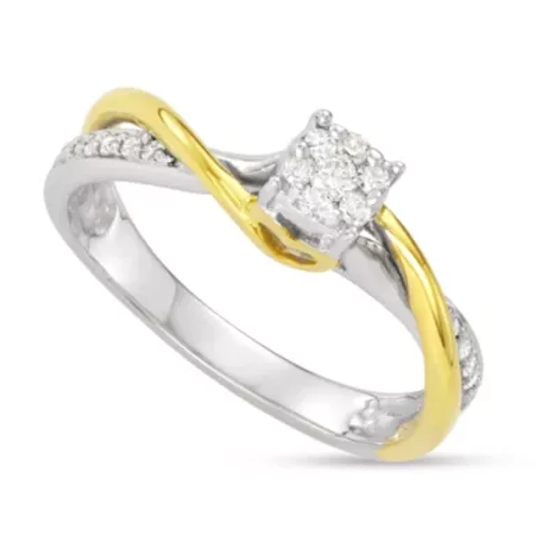 1/6 CTTW 10K infinity Shape Promise Ring Gold