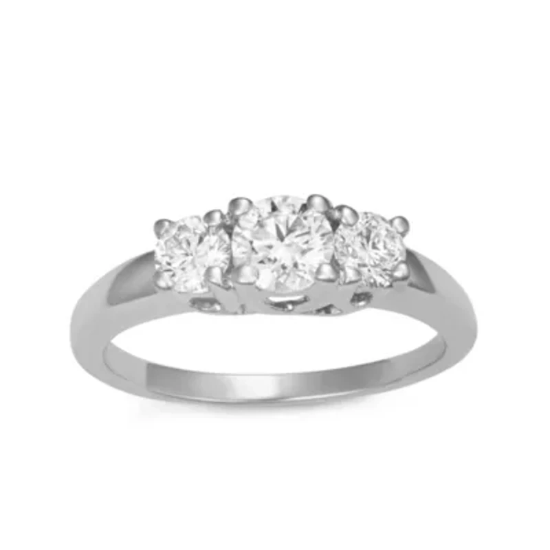 Lab Created 1.00CTTW 3 STONE DIAMOND RING 10KW