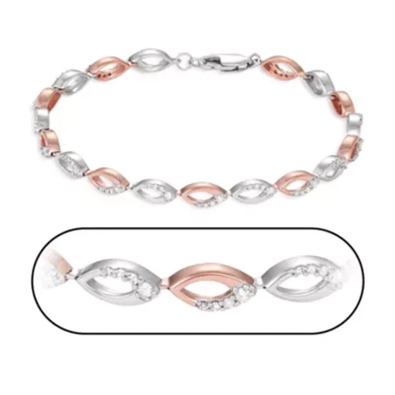 0.50CTTW Diamond Bracelet Rhodium Plated in Sterling Silver