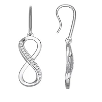 0.38CTTW Diamond Infinity Earring Rhodium Plated in Sterling Silver