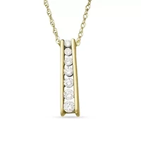 Lab Created 0.20CTTW DIAMOND JOURNEY PENDANT IN 10KY