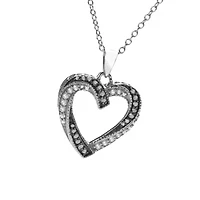 1/5 CTTW Heart Pendant in Sterling Silver