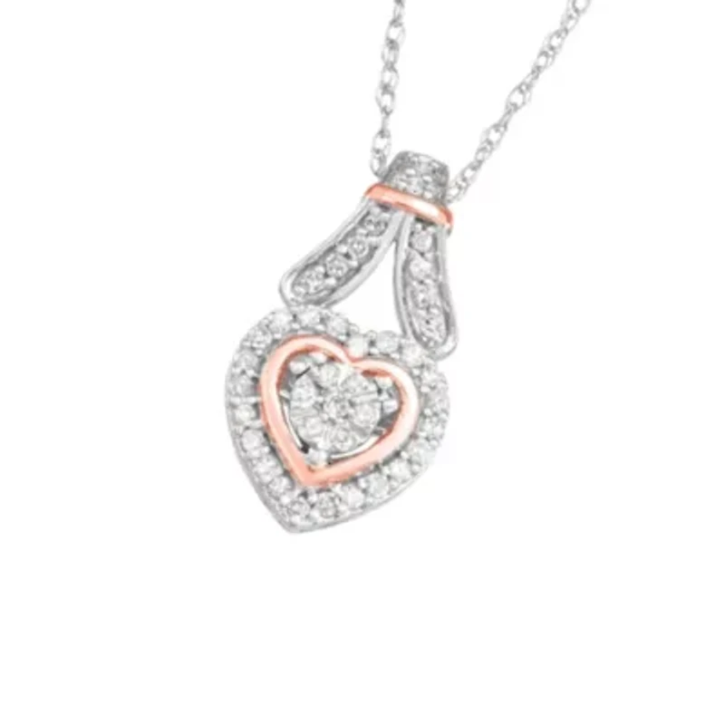 1/5 CTTW Diamond Heart Necklace in Sterling Silver