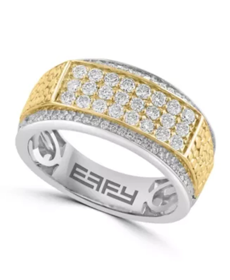 Diamond Ring In 10K White & Yellow Gold