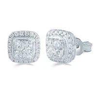 1/2Ctw Diamond Stud Earrings Set in 925 Sterling Silver