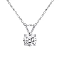 Lab Created IGI Certified 1.00 Carat tw Lab Grown Diamond Solitaire Necklace set in 14K White Gold 18 Inches