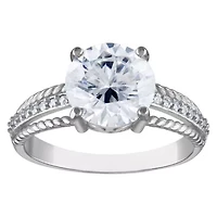 Lab Created Sterling Silver Moissanite Ring