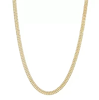 14K Gold Over Sterling Silver Mens Curb Chain Necklace