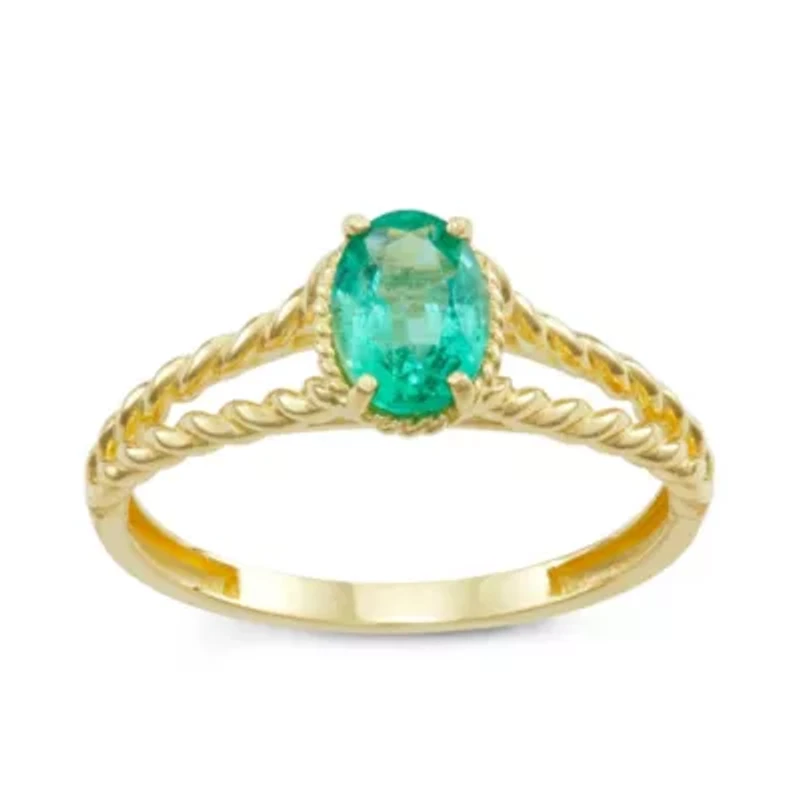 10K Gold Emerald Ring