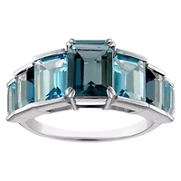 Sterling Silver Multi Blue Topaz Ring