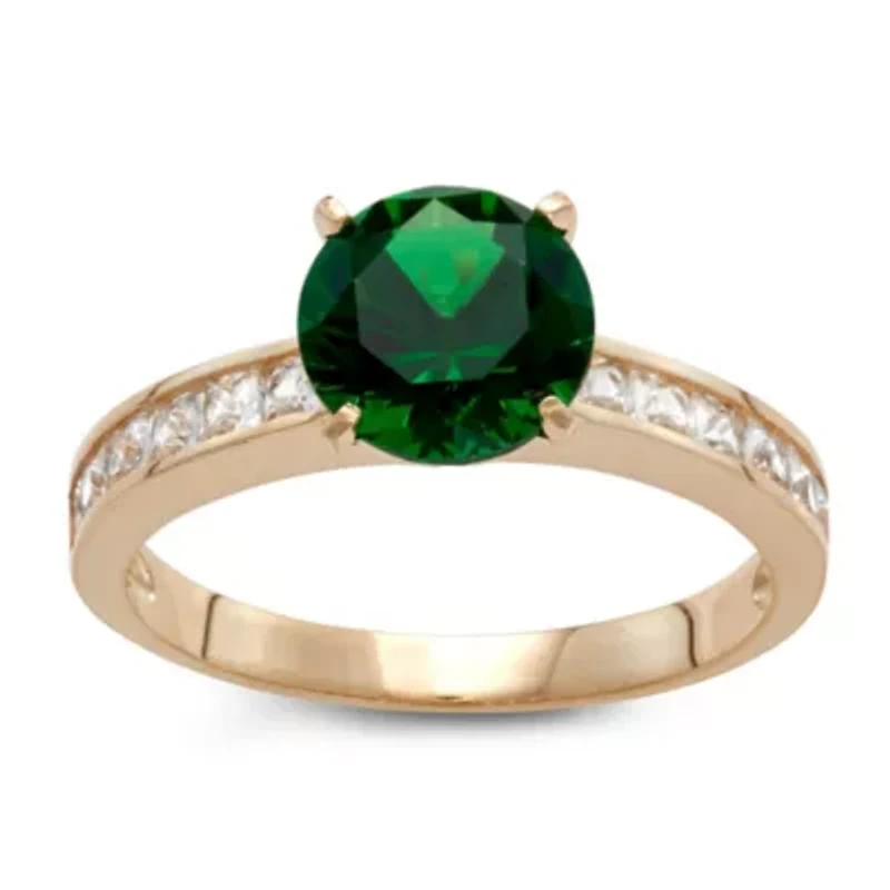 10K Gold London Blue Topaz And Created White Sapphire Ring