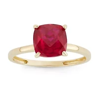 Lab Created 10K Gold Ruby Solitaire Ring