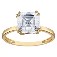 10K Gold Created Moissanite Ring