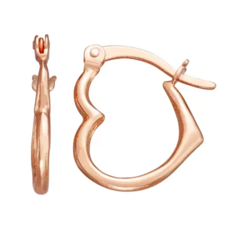 Sterling Silver Heart Hoop Earring