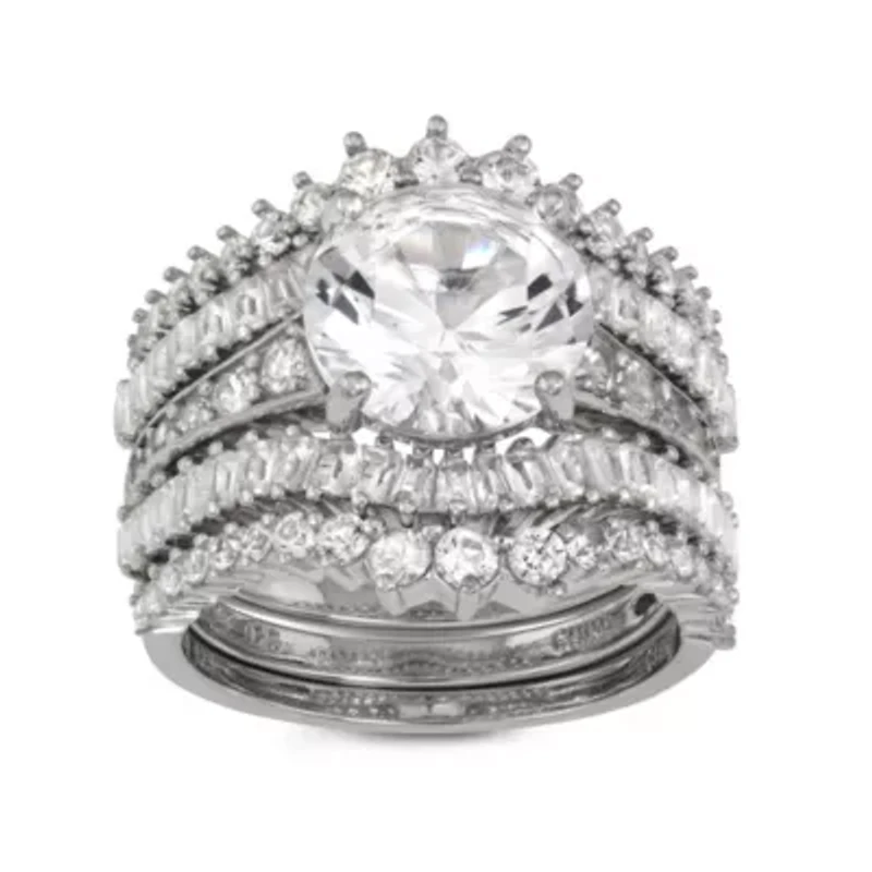 Lab Created Sterling Silver White Sapphire 5 Pc Stackable Ring