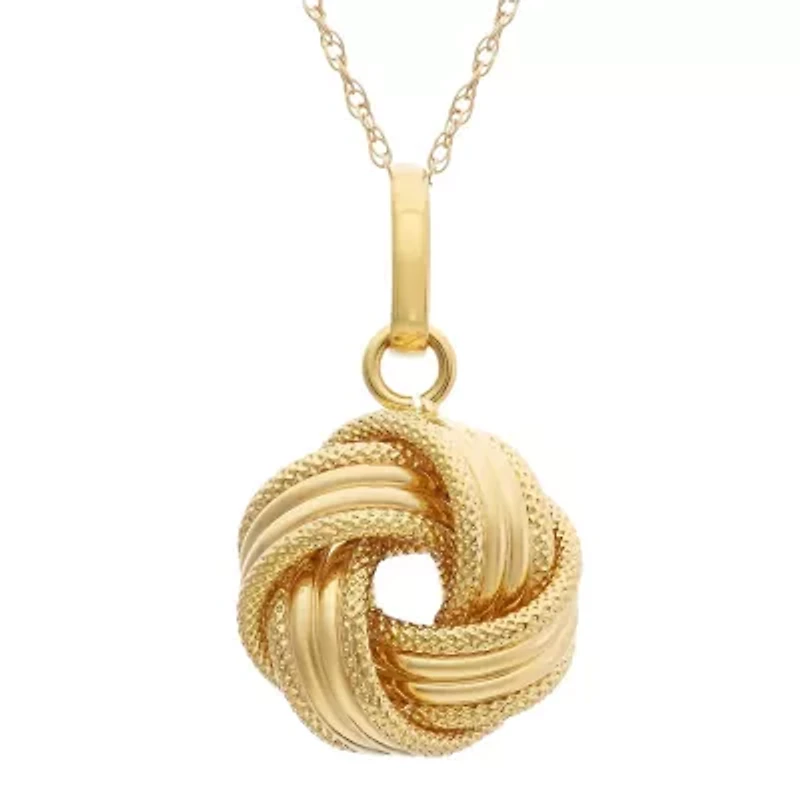 14Kt White Gold Love Knot Pendant