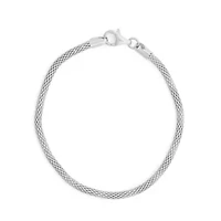 Sterling Silver Men's Popcorn Chain Bracelet