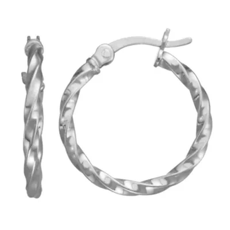 Sterling Silver Twist Hoop Earring
