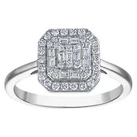 Lab Created Sterling Silver Grown Diamond Statement Ring