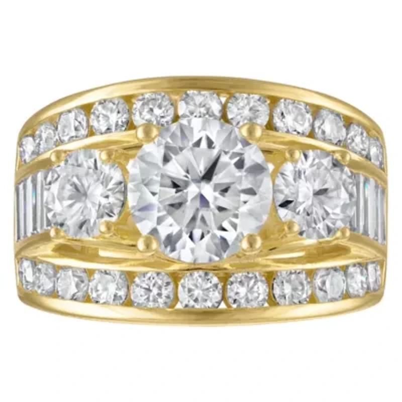 Lab Created Gold Plated Silver Moissanite Ring
