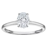Lab Created 14k Gold 1 cttw Lab-Grown Diamond Oval Solitaire Ring