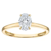 Lab Created 14k Yellow Gold 1 cttw Lab-Grown Diamond Oval Solitaire Ring