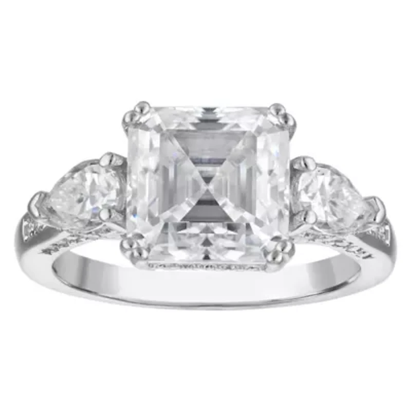 Lab Created Platinum-plated Silver Moissanite Ring
