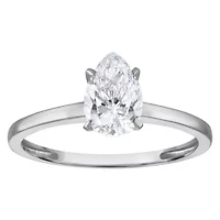 Lab Created 14k Gold 1 cttw Lab-Grown Diamond Pear Solitaire Ring