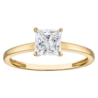 Lab Created 14k Yellow Gold 1 cttw Lab-Grown Diamond Princess Solitaire Ring