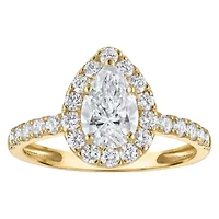 Lab Created 14k Yellow Gold cttw Lab-Grown Diamond Pear Engagement Ring