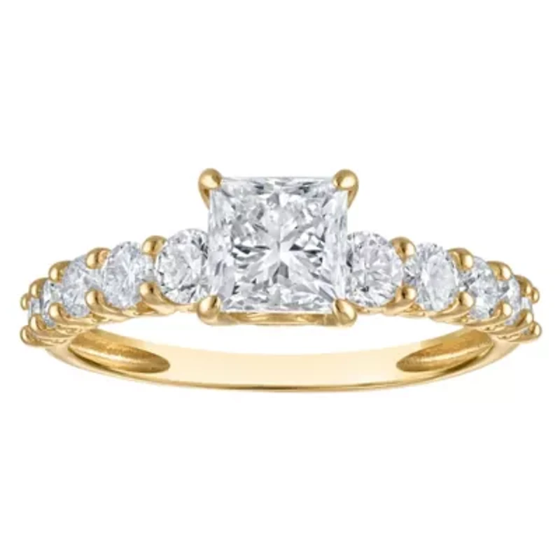 Lab Created 14k Yellow Gold 2 cttw Lab-Grown Diamond Princess Engagement Ring