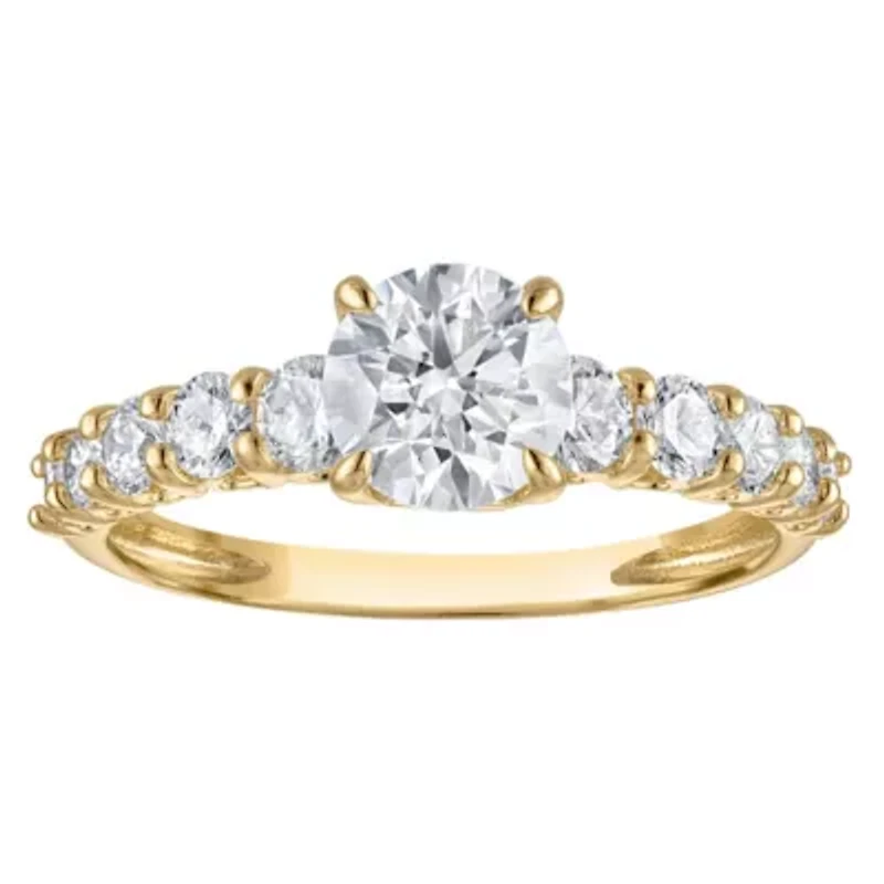 Lab Created 14k Yellow Gold 2 cttw Lab-Grown Diamond Round Engagement Ring
