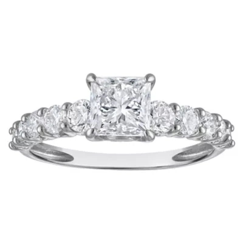 Lab Created 14k Gold cttw Lab-Grown Diamond Princess Engagement Ring