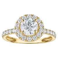 Lab Created 14k Yellow Gold cttw Lab-Grown Diamond Round Engagement Ring