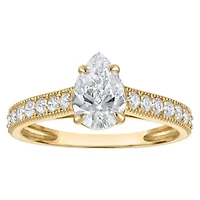 Lab Created 14k Yellow Gold cttw Lab-Grown Diamond Pear Engagement Ring