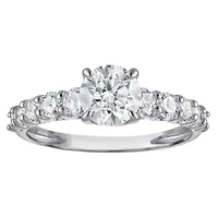 Lab Created 14k Gold cttw Lab-Grown Diamond Round Engagement Ring