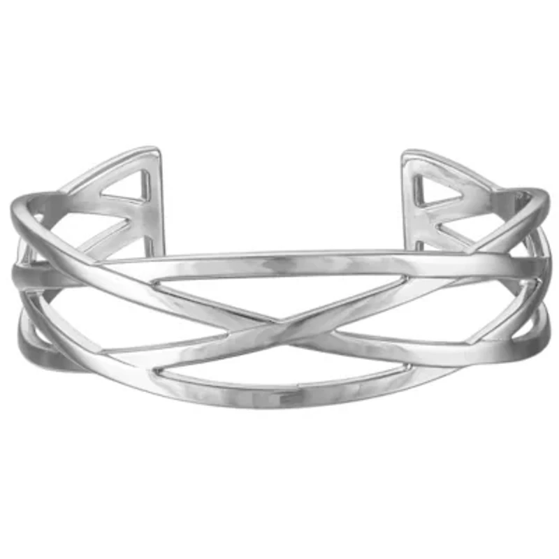 Gold Over Rhodium Cuff Bangle