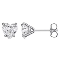 Lab Created 14K 2Ct Lab Grown Diamond Heart Cut Earrings