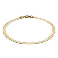 10Kt Gold Men's 2.3mm Herringbone Chain Bracelet