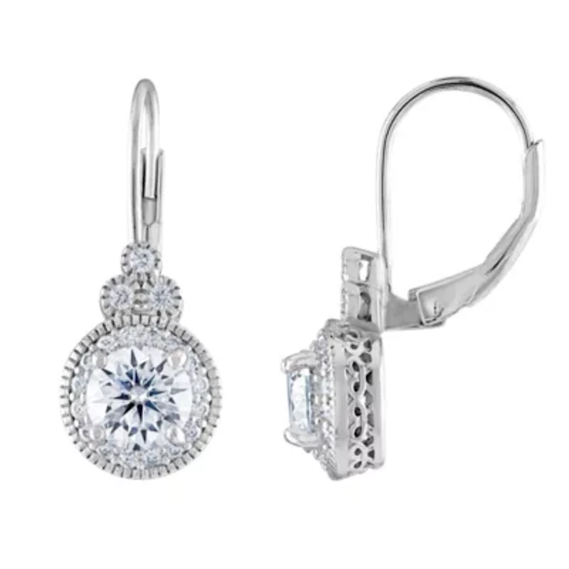 Lab Created Sterling Silver Created Moissanite Earrings