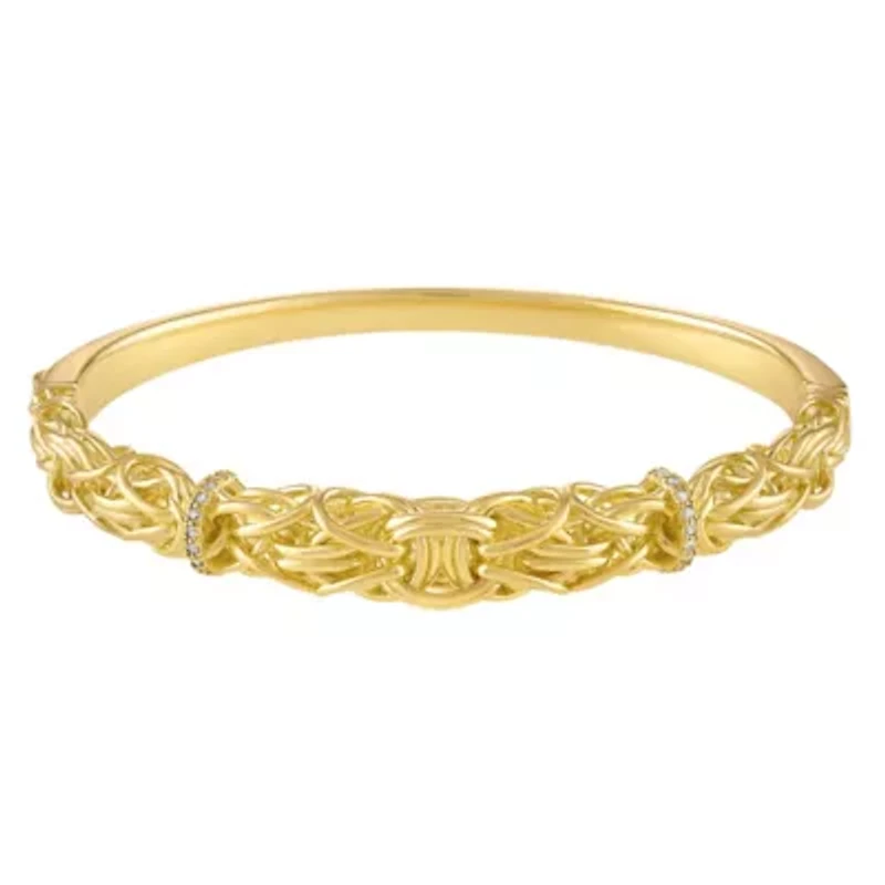 Sterling Silver Diamond Bangle