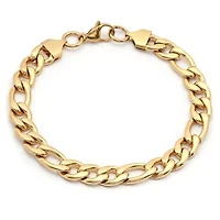 Men's 8" stainless steel Franco chain bracelet
