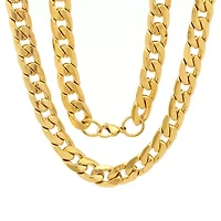 Men's stainless steel accented 10mm Cuban chain link necklace