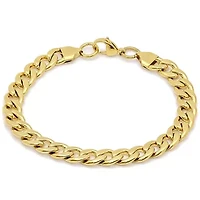 Men's 18 kt gold plated Cuban bracelet