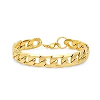 Men's stainless steel accented thick Cuban link chain bracelet