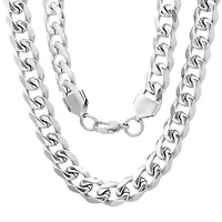 Men's stainless steel heavy thick cuban chain necklace
